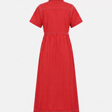 Contrast Stitch Midi Dress