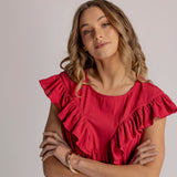 PERCY BLOUSE - Berry