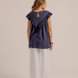 PERCY BLOUSE - Navy