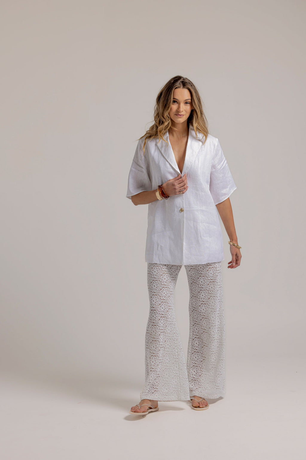 LARA LACE PANT - White