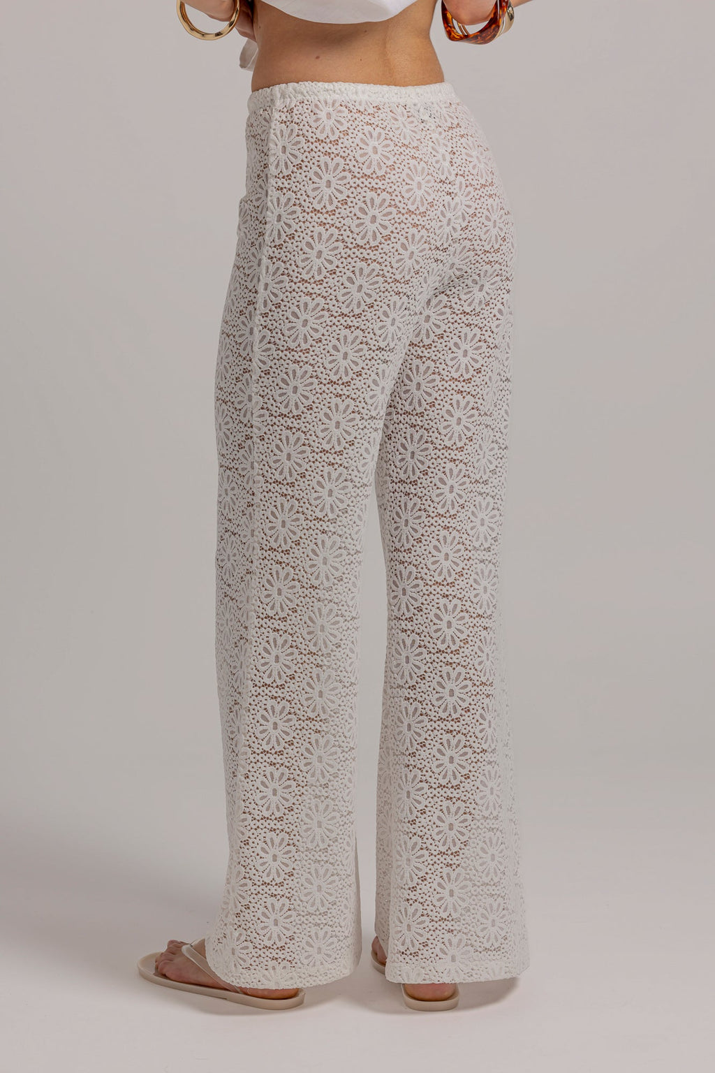 LARA LACE PANT - White