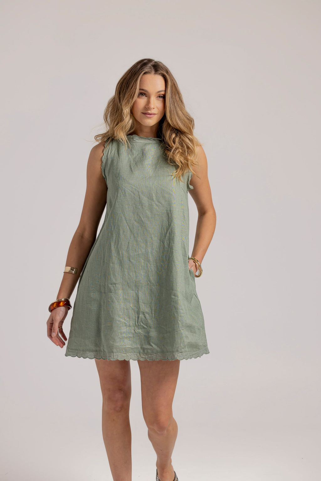 OLSEN DRESS - Khaki Frankie & Co Clothing OLSEN DRESS - Khaki Frankie & Co Clothing