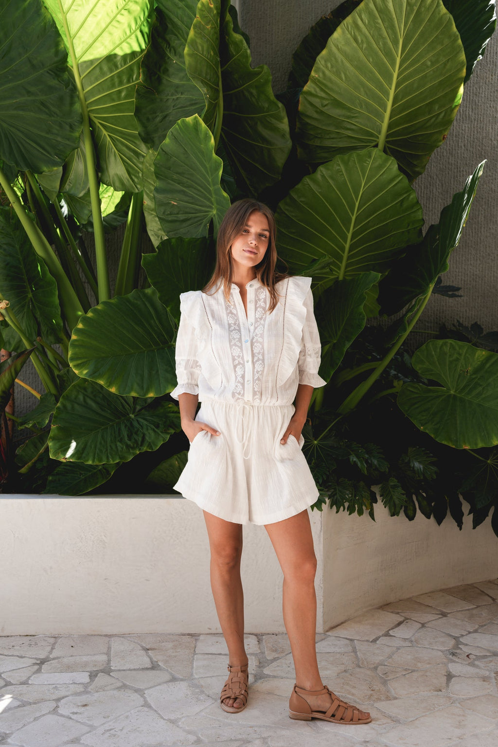 ADELINE PLAYSUIT - White