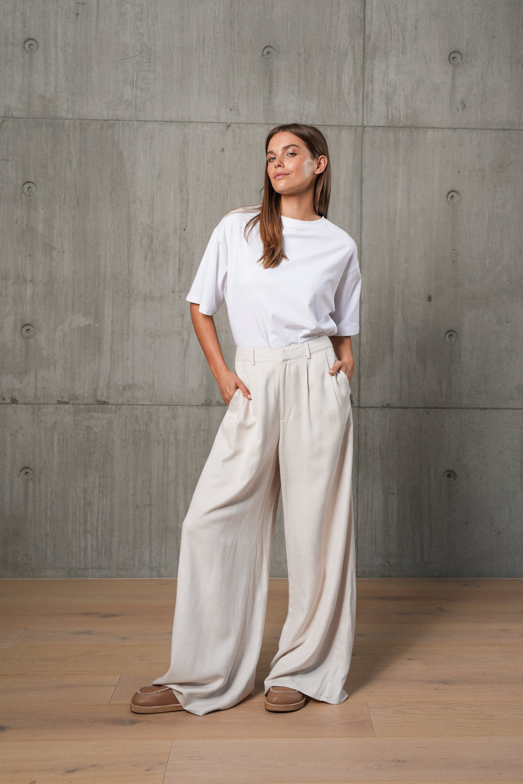 SADIE LINEN PANTS - Oat