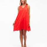 BRODERIE A LINE MINI DRESS