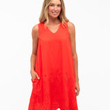 BRODERIE A LINE MINI DRESS