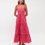 Sicily Stripe Maxi Red Stripe