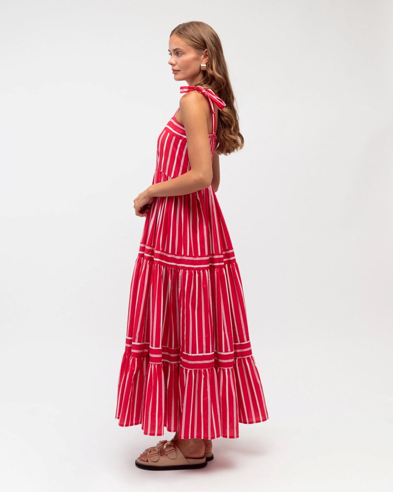 Sicily Stripe Maxi Red Stripe