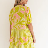 Tropical Stripe Shirt Dress