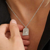 SUN CHARM MATTE PLATED NECKLACE - Silver
