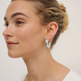 BOLD MACARONI LOOP GOLD PLATED EARRINGS - Silver