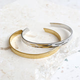 TORO SKINNY OPEN CUFF BANGLE - Sterling Silver Plated