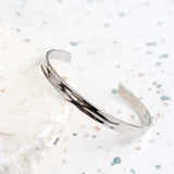 TORO SKINNY OPEN CUFF BANGLE - Sterling Silver Plated
