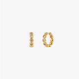 Solis 18K Gold Plated Bezel Huggie Earrings
