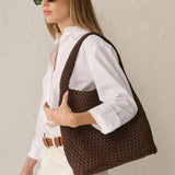 L&S Layla Woven Tote Bag - Brown
