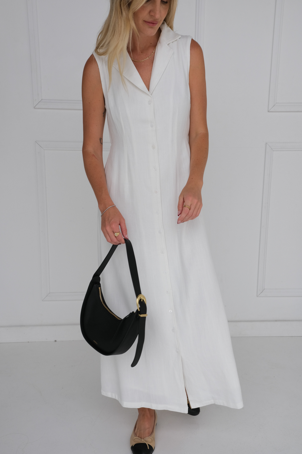 NORAH MIDI DRESS - Ivory