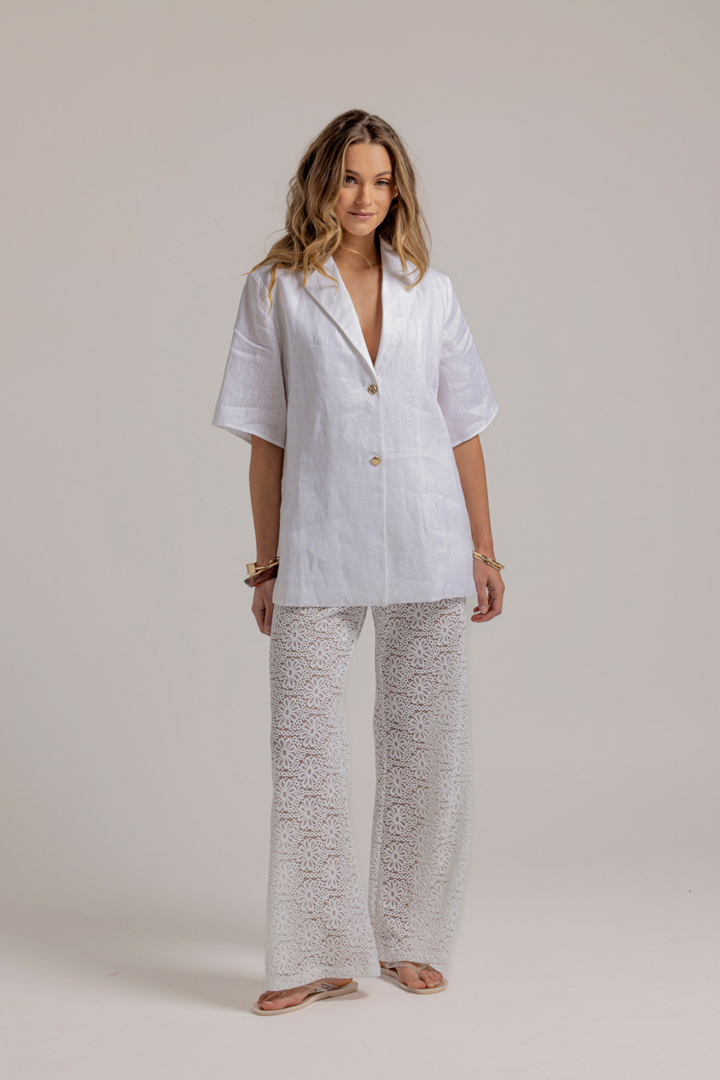 LARA LACE PANT - White