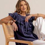 PERCY BLOUSE - Navy