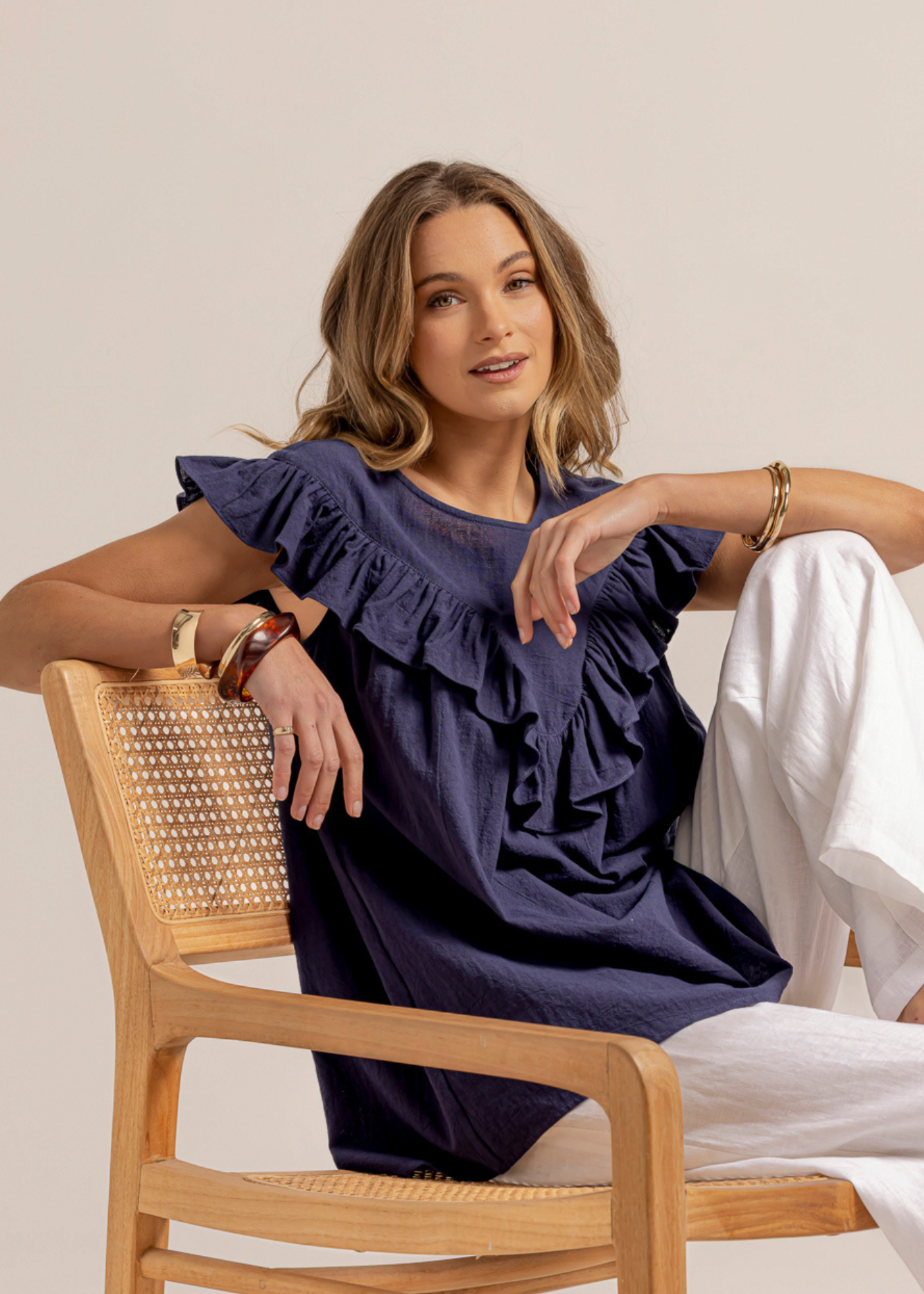 PERCY BLOUSE - Navy