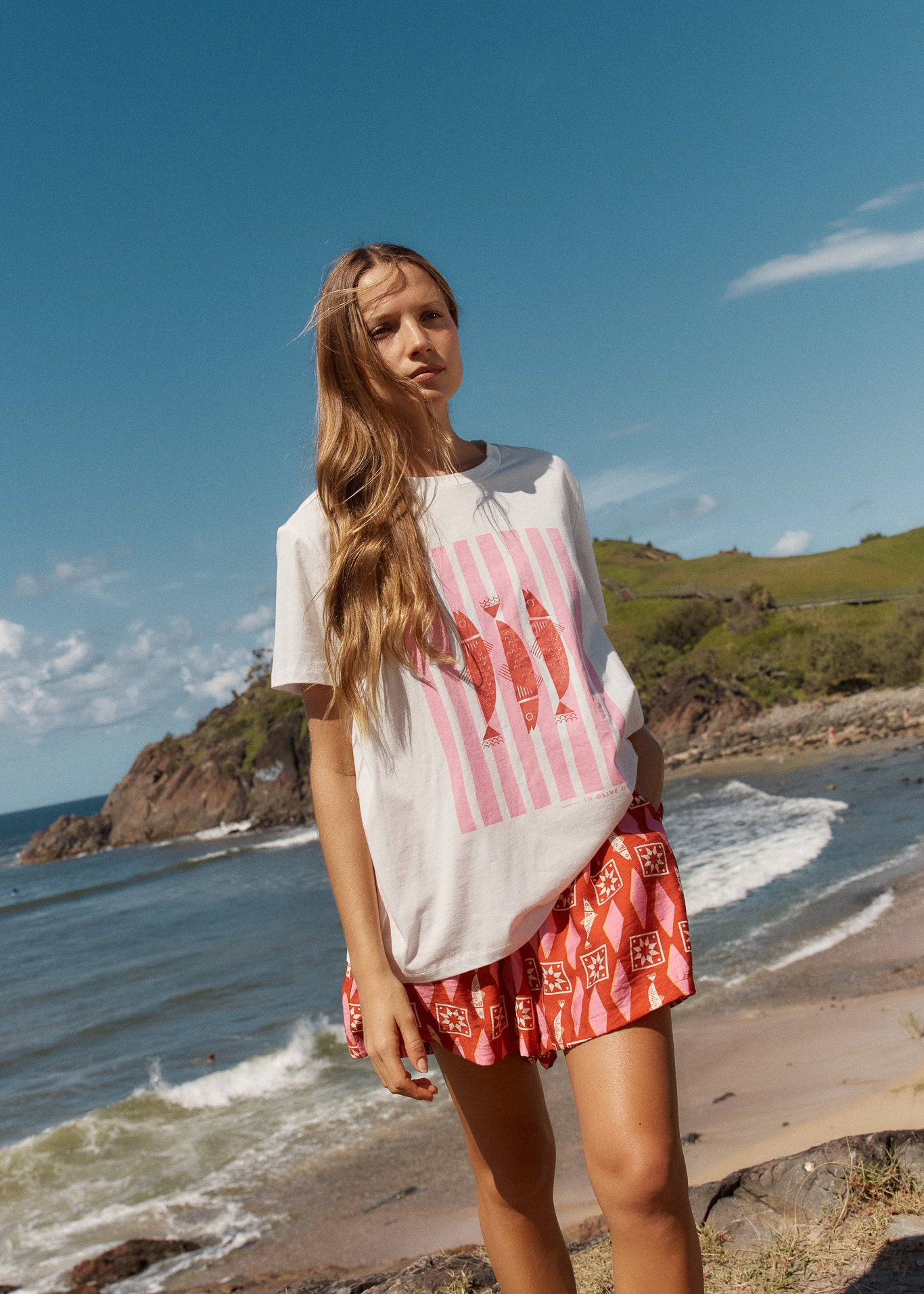 ELLIA CREW TEE - Sardinia Print