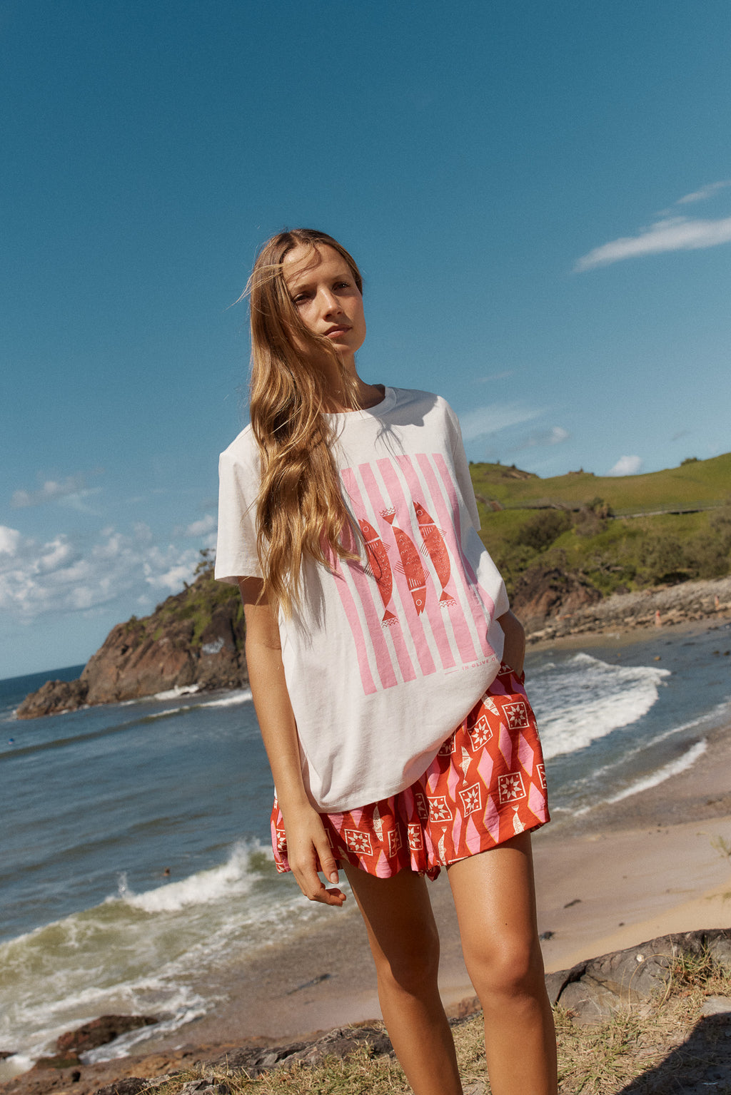 ELLIA CREW TEE - Sardinia Print