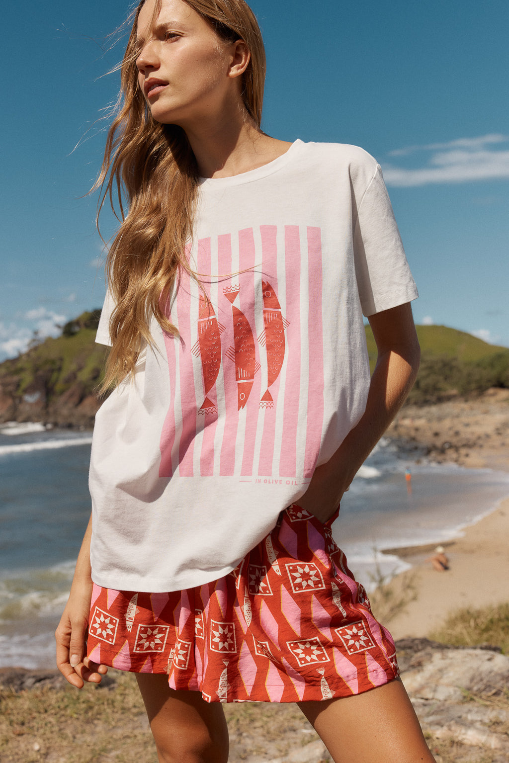 ELLIA CREW TEE - Sardinia Print