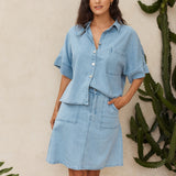 Aida Denim Skirt - Medium Wash