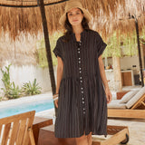 Sandy Dress - Brown Stripe