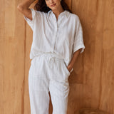 Palm Relax Pants - White/Black Stripe