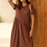 Ava Asymmetrical Dress - Chocolate