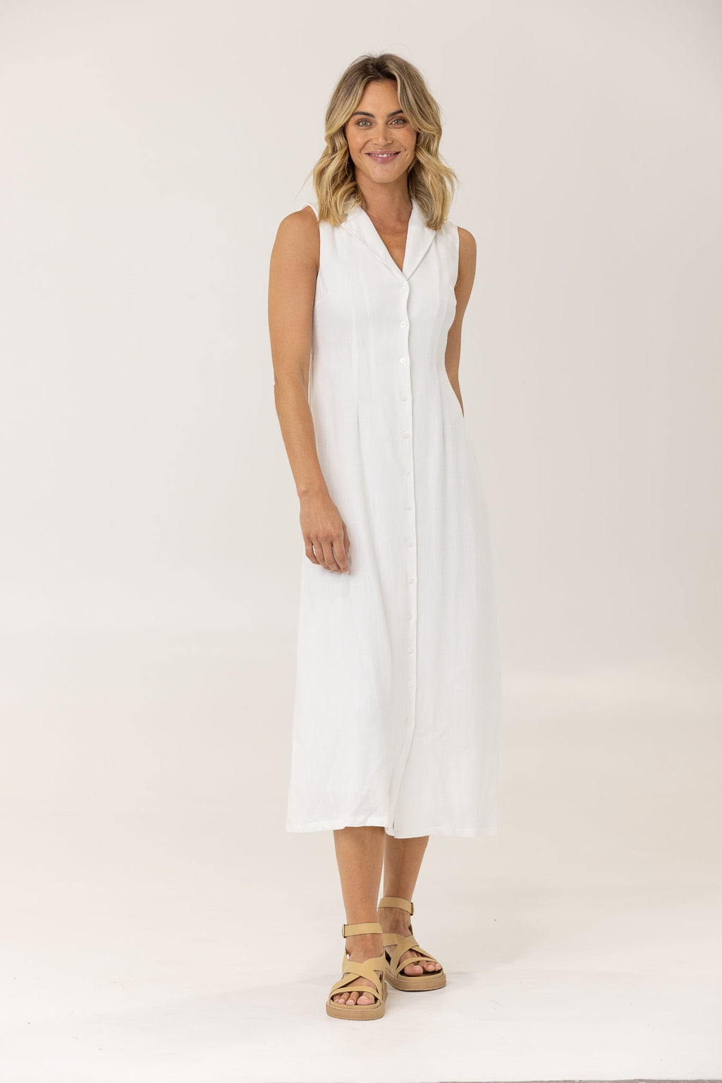 NORAH MIDI DRESS - Ivory