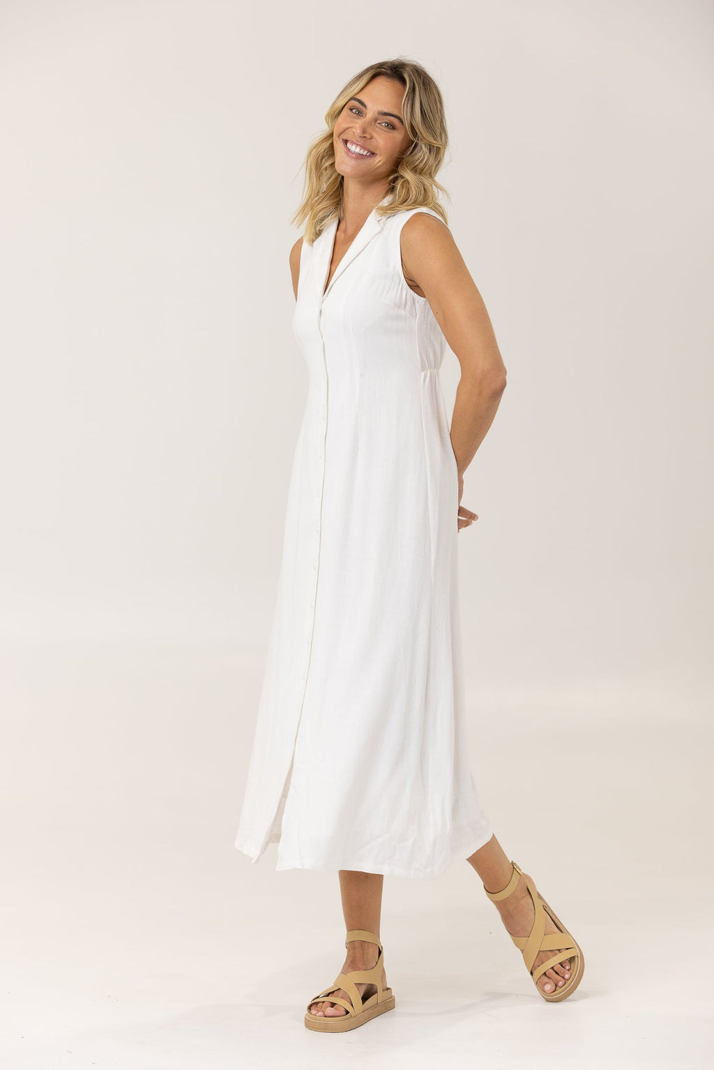 NORAH MIDI DRESS - Ivory