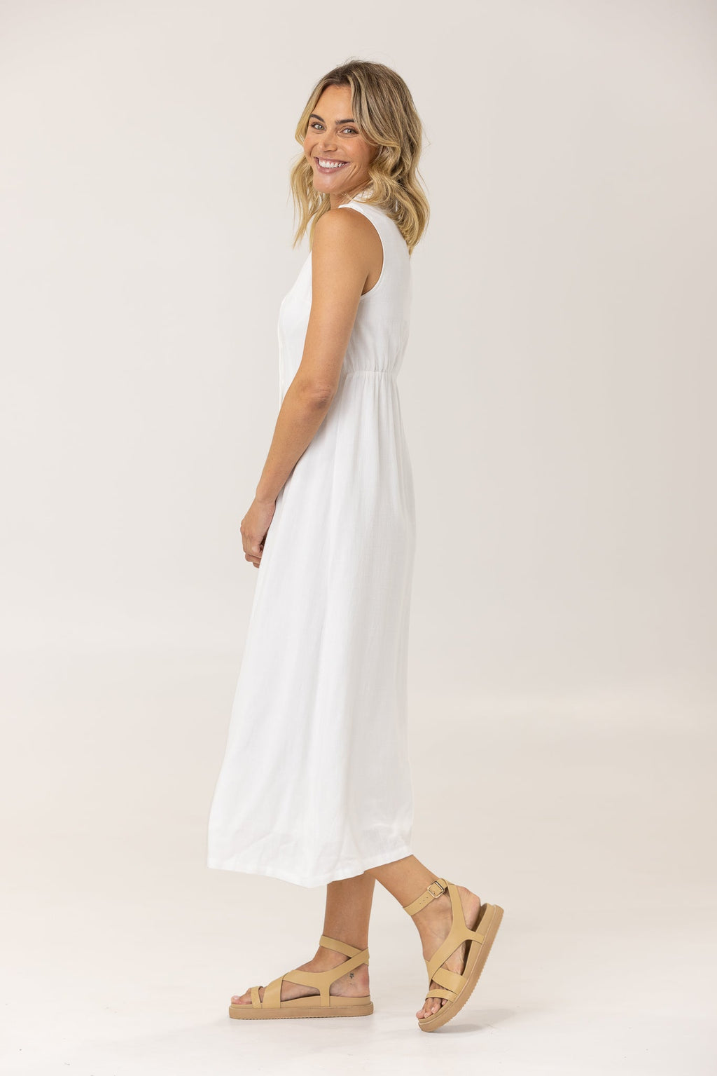 NORAH MIDI DRESS - Ivory