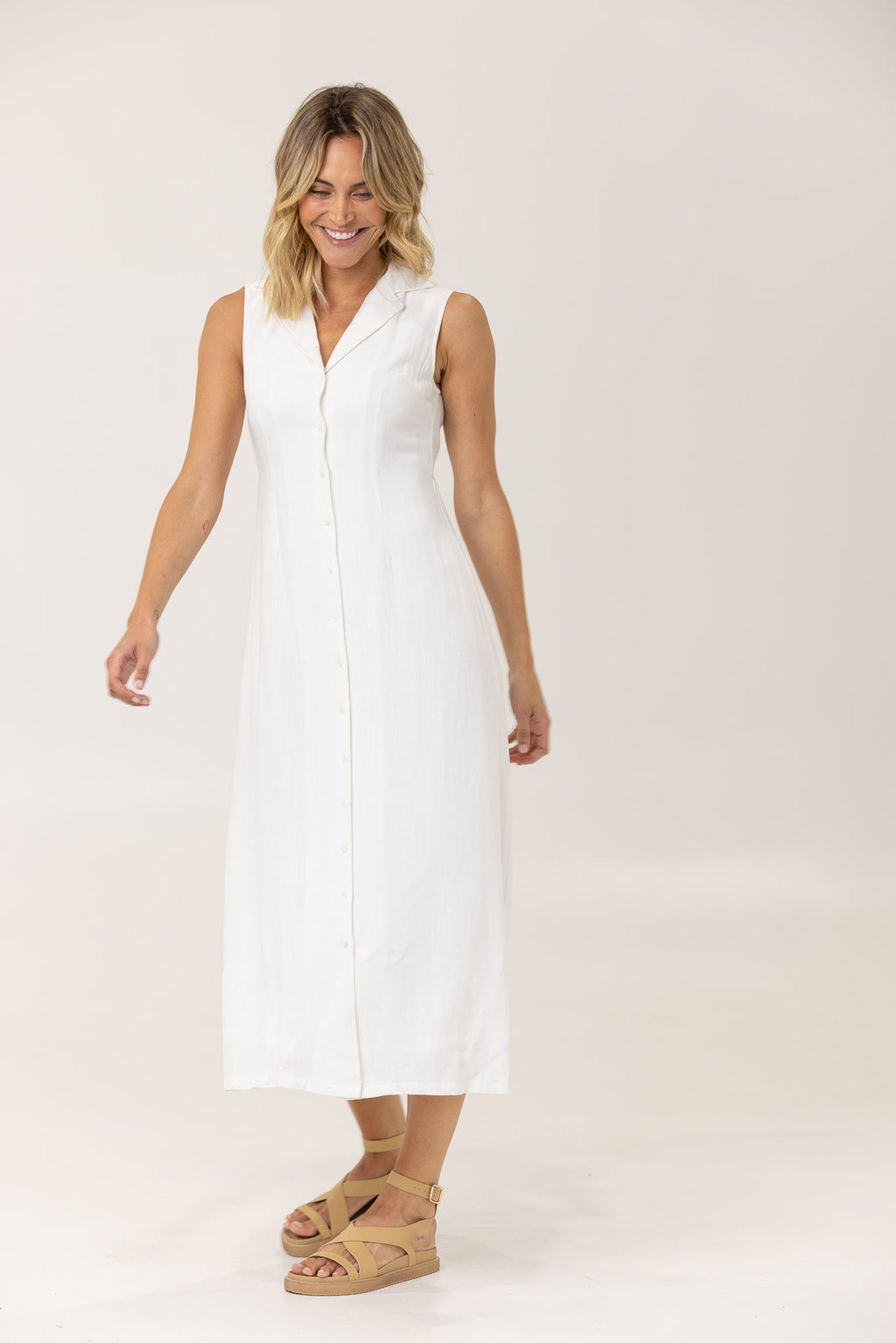 NORAH MIDI DRESS - Ivory