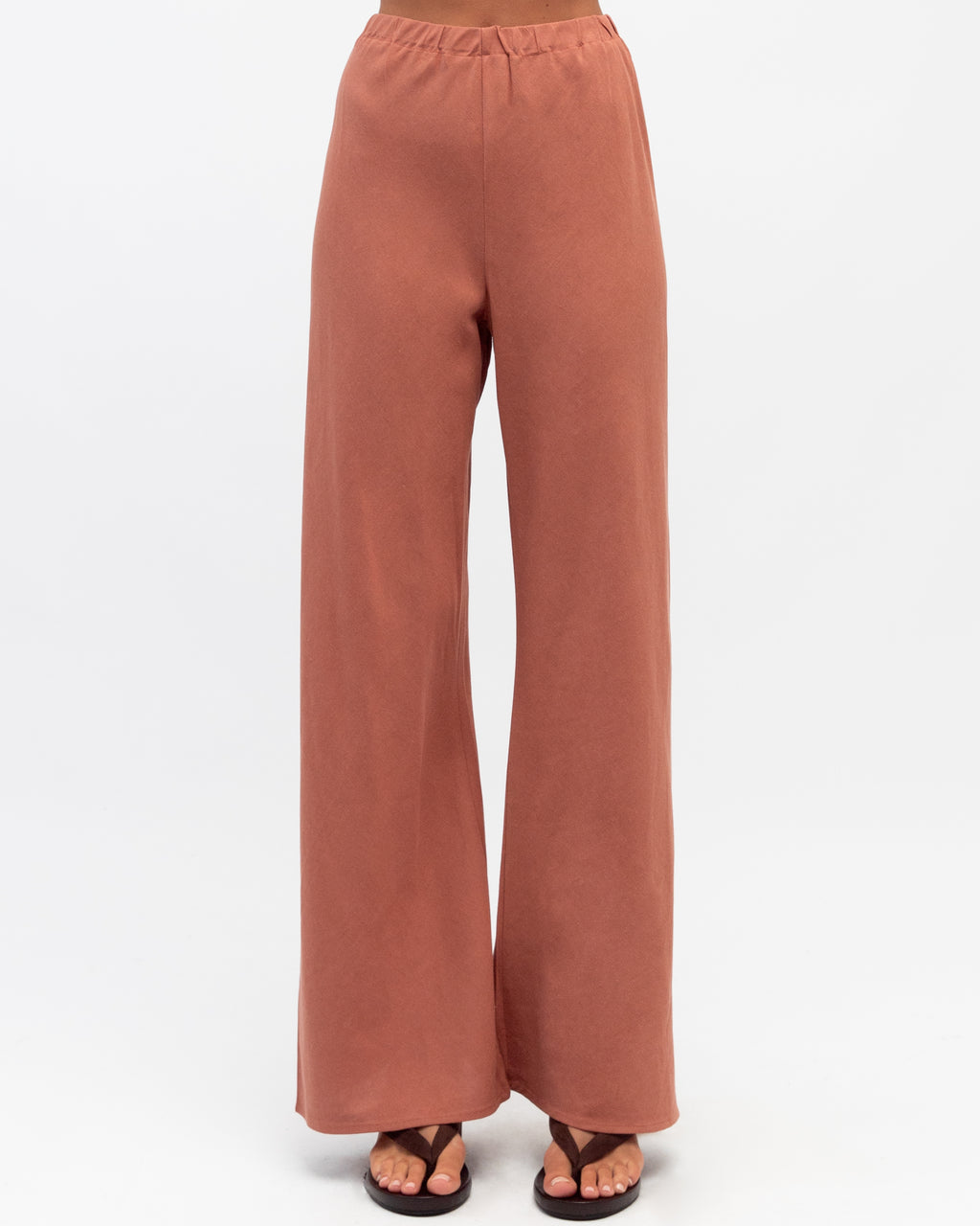 LOUISE DRAWSTRING PANTS - Terracotta