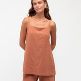 LOUISE LONGLINE TOP - Terracotta