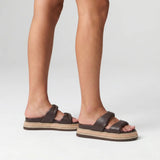 Teagan Flatform Slides - Chocolate Brown