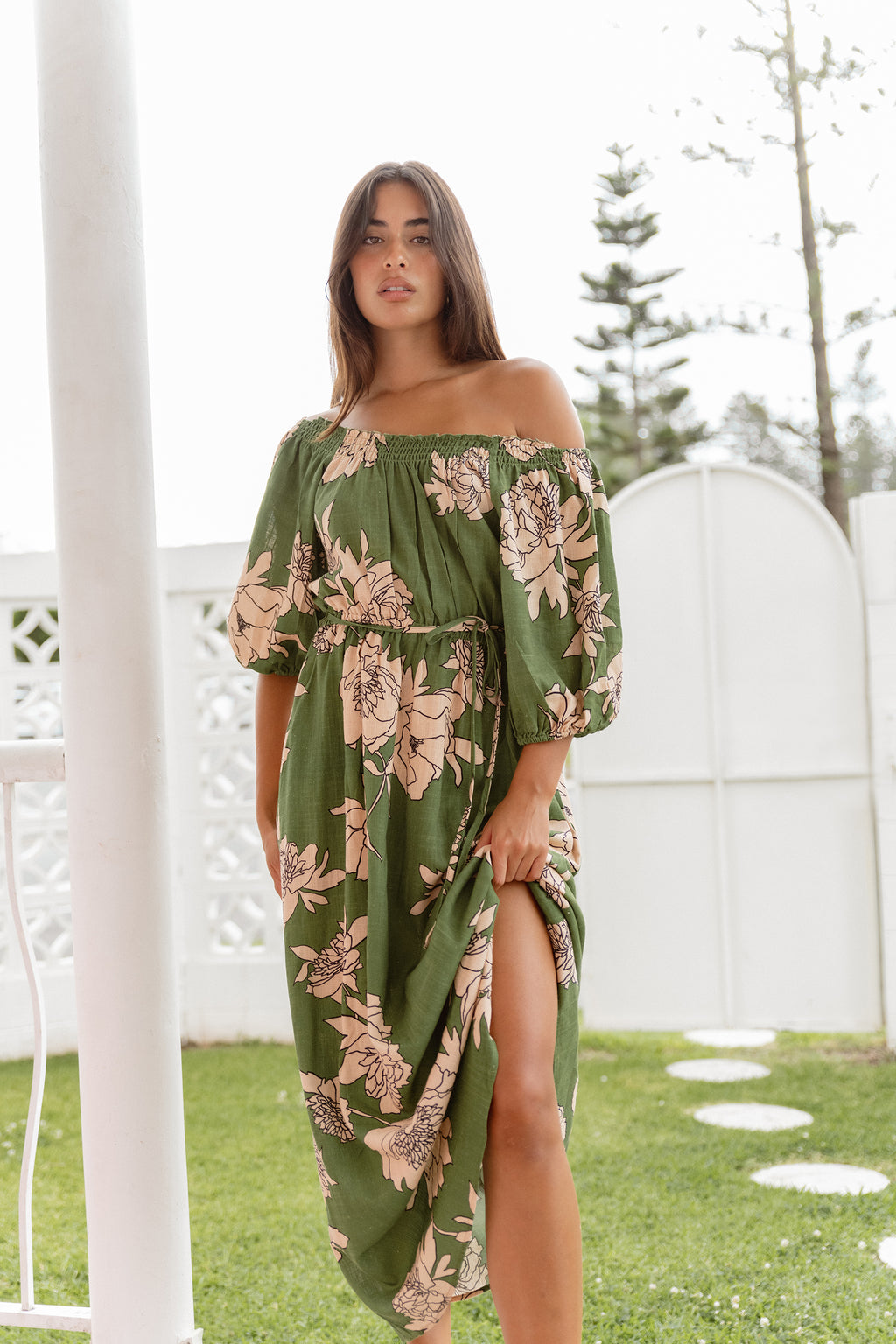 ANTONIE OFF SHOULDER DRESS - Moonflower