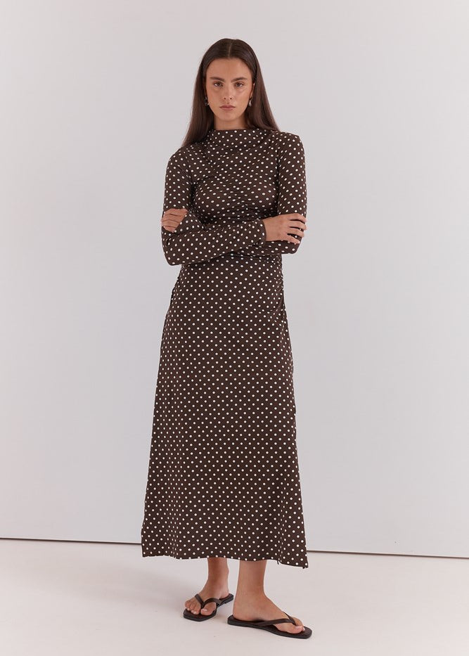 Ashini Long Sleeved Ruched Dress