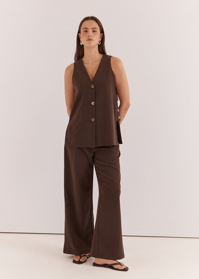 Nevra Side Panel Vest - Chocolate