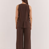 Nevra Side Panel Vest - Chocolate