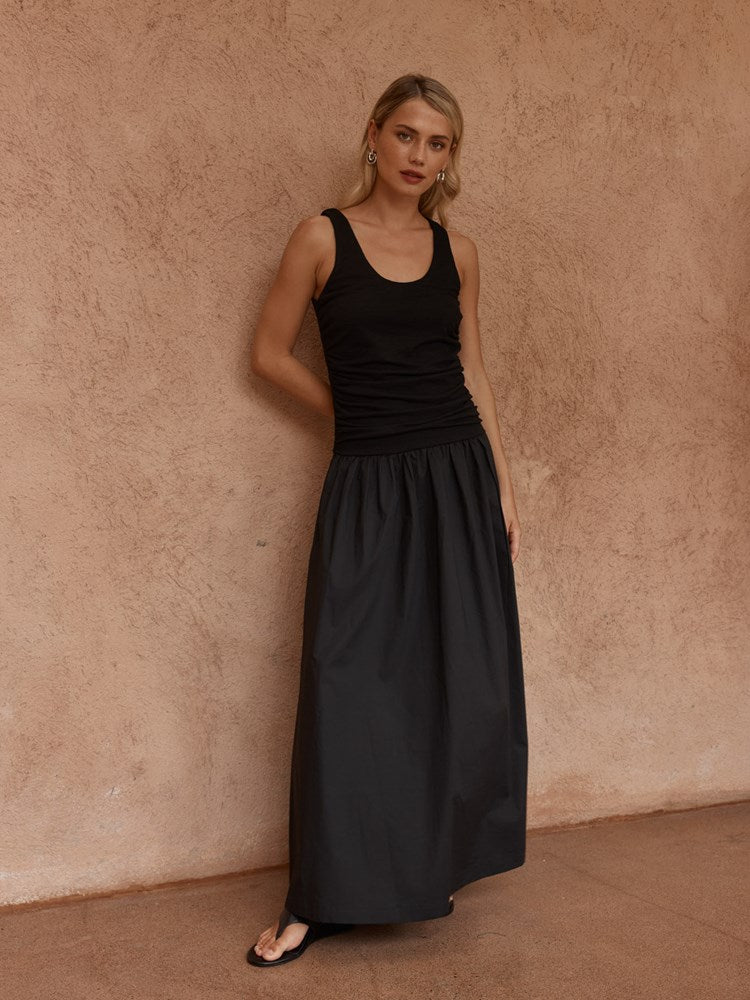 Sass Harris Ruched Dress in Black