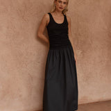 Sass Harris Ruched Dress in Black