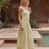 Sass Harris Ruched Dress in Lemon - view 3