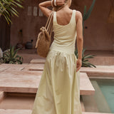 Harris Ruched Dress - Lemon