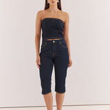 Lela Denim Pedal Pusher - Rinse Wash
