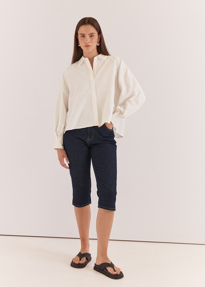 Lela Denim Pedal Pusher - Rinse Wash
