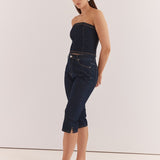 Lela Denim Pedal Pusher - Rinse Wash