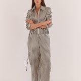 May Tie Waist Cargo - Black Cream