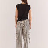 May Tie Waist Cargo - Black Cream